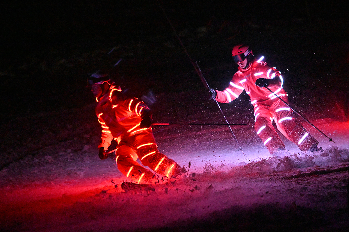 Descente aux flambeaux avec l'ESF Arc 1800